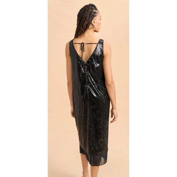 NWT LA LIGNE OONA DRESS - BLACK, Med $475 - Picture 2 of 13